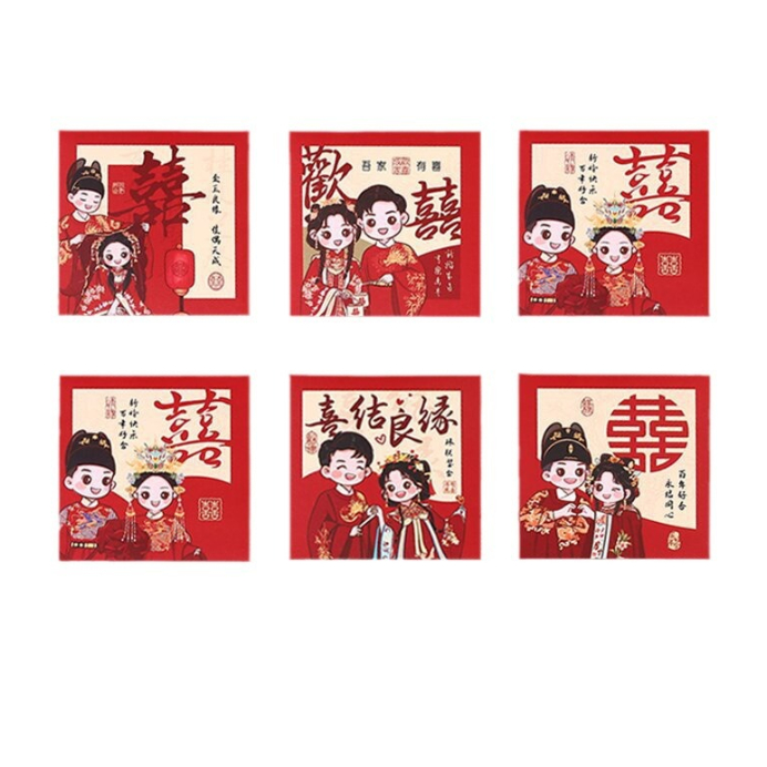 

De Gift Shop Angpao Pernikahan Glitter | Hong Bao Shuang Xi | Amplop Merah Pernikahan Glitter (1set terdapat 6 motif berbeda)