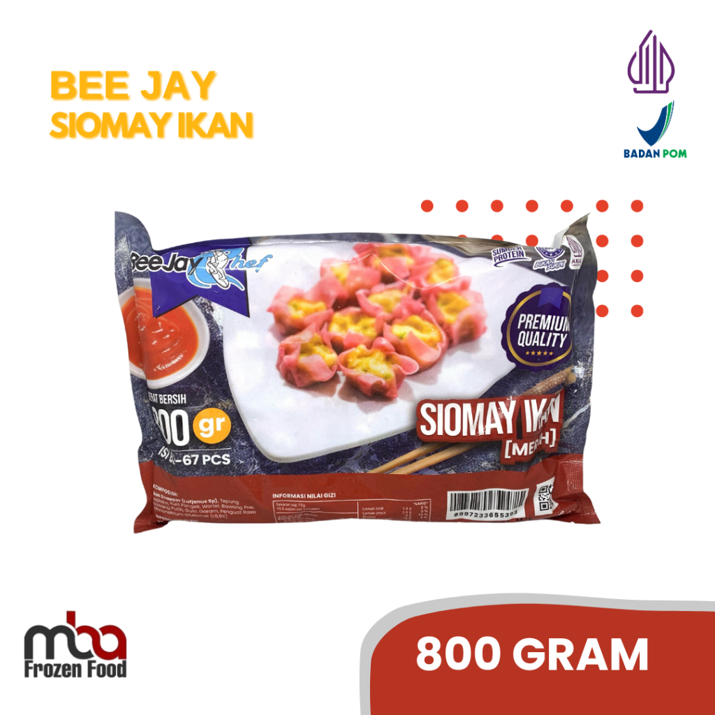 

BeeJay Siomay Ikan 800 gram /Siomay /Ikan /Nugget /Dimsum /Frozenfood /Makananringan /Camilan /OlahanIkan /Oleholeh /Steamboat /Grill /Gorengan