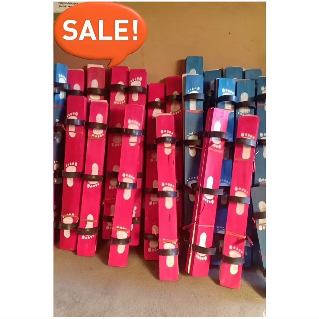 AS24 | Sandal Bakiak 3 Orang – 1 Pasang | Permainan Tradisional | Kayu Kuat | Warna Random