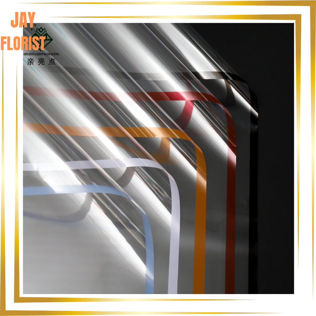 

KB6007 Flower Wrapping Transparant Line Color Kertas Buket Bunga Cellophane Ecer