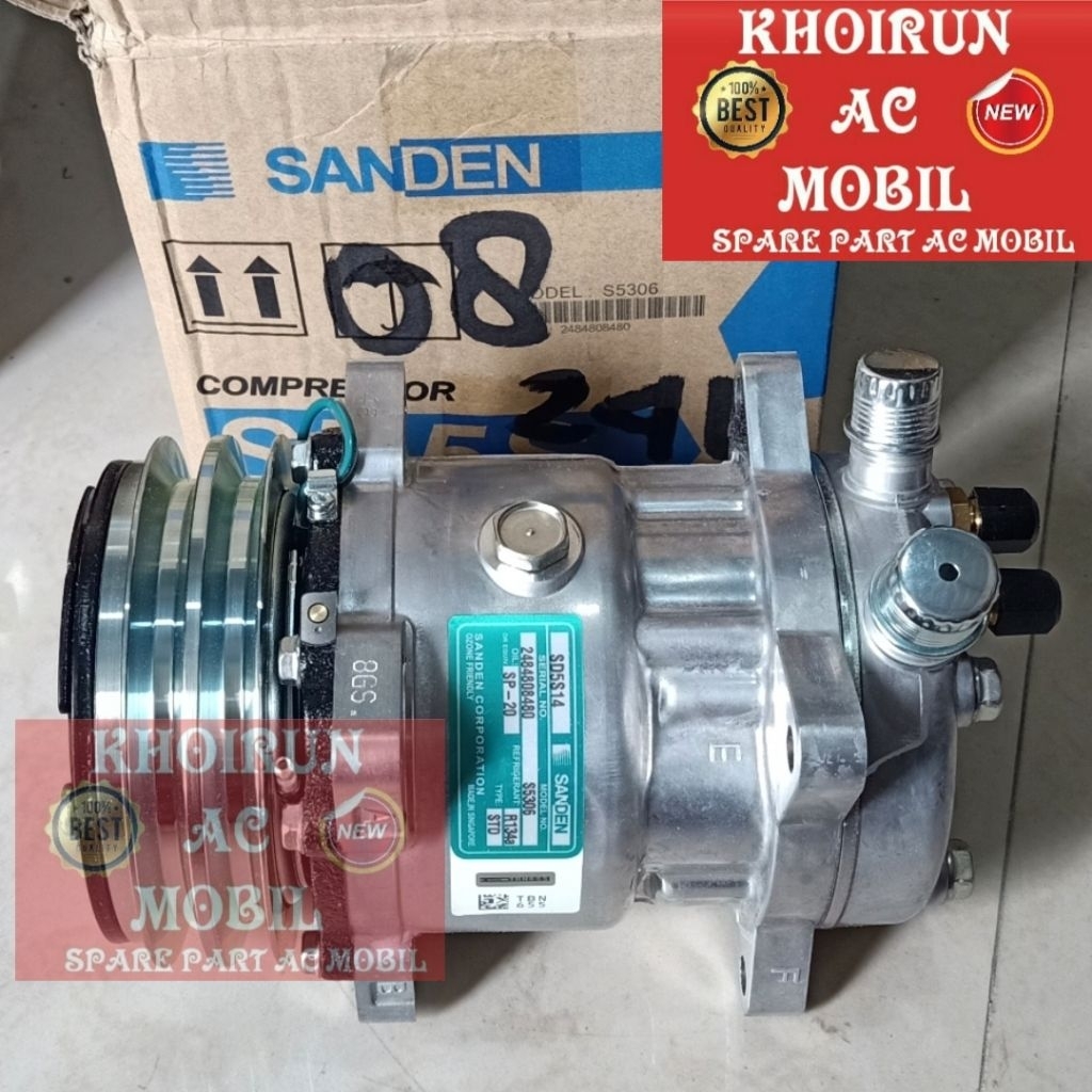 Compressor Compresor Kompresor AC Mobil SANDEN SD508, SD 508, SD5H14 Universal Merk : SANDEN ASLI