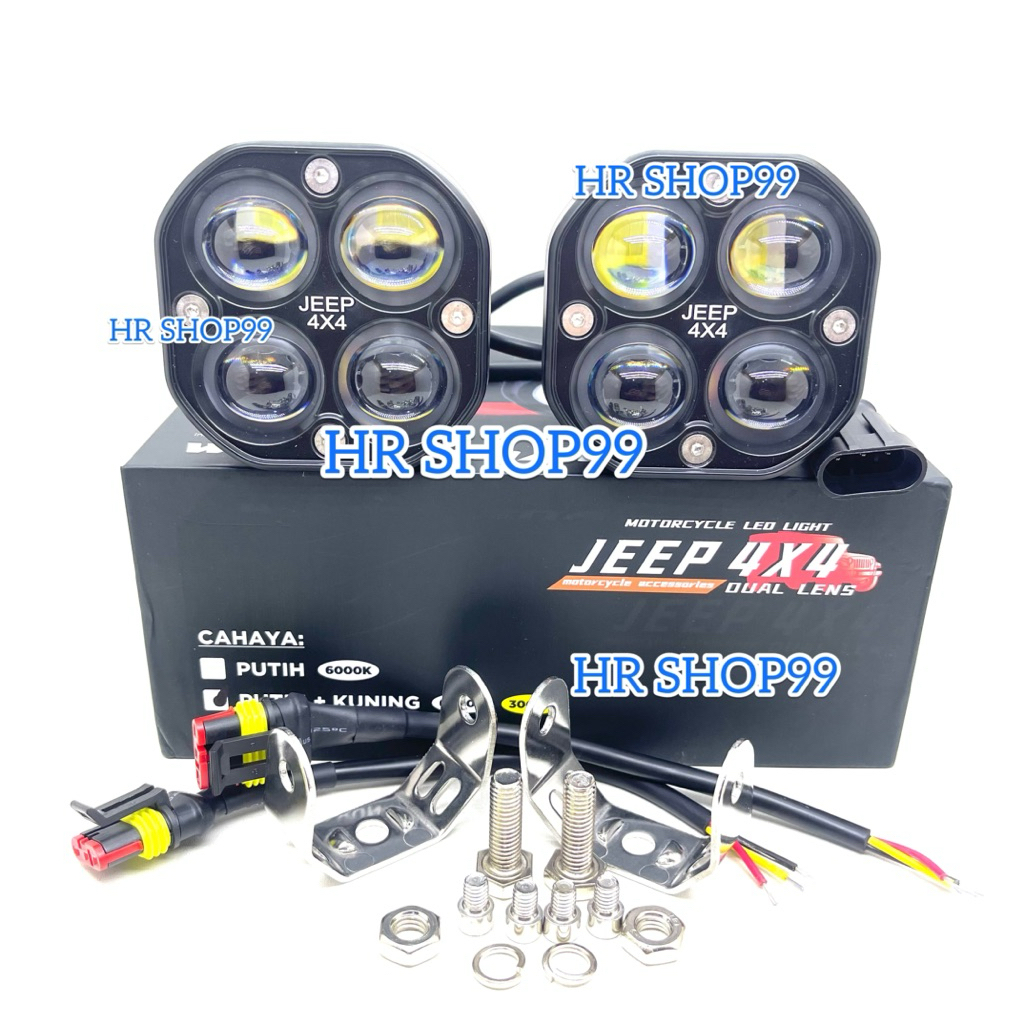 Lampu tembak Laser 4 Mata L4Z 2 Warna JEEP 4x4
