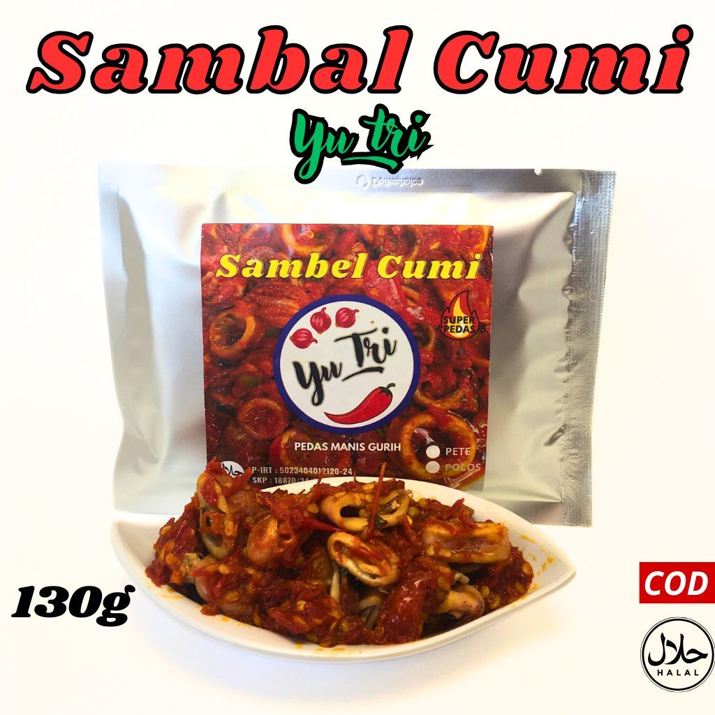 

PROMO SAMBEL CUMI ASIN BALADO 130 GRAM CABE IJO PETE PEDAS MANIS GURIH LAUK INSTAN SACHET HALAL