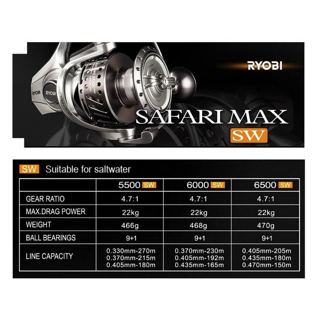Reel Pancing Spinning RYOBI SAFARI MAX SW
