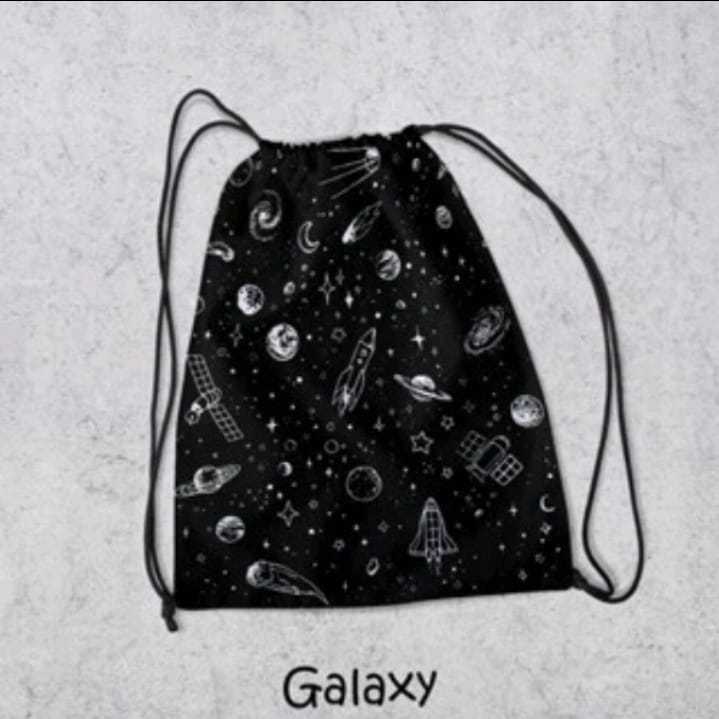 Tas Serut Pria Wanita Unisex Model Polos Hitam Original Tas Futsal Anti Air Tas olahraga