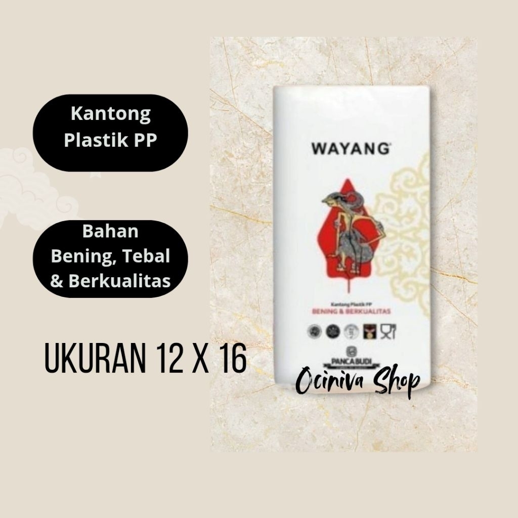 Plastik PP Bening Ukuran 12X16 Cap Wayang