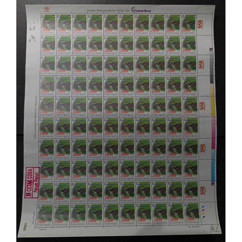 

fullset prangko seri Gemar Ikan Tahun 2011 Cetak Coba PERURI