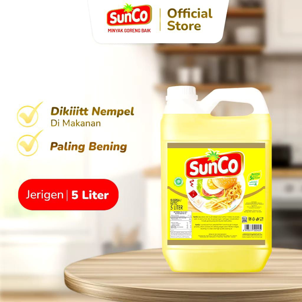 

Minya goreng Sunco 5 liter kemasan jerigen original promo