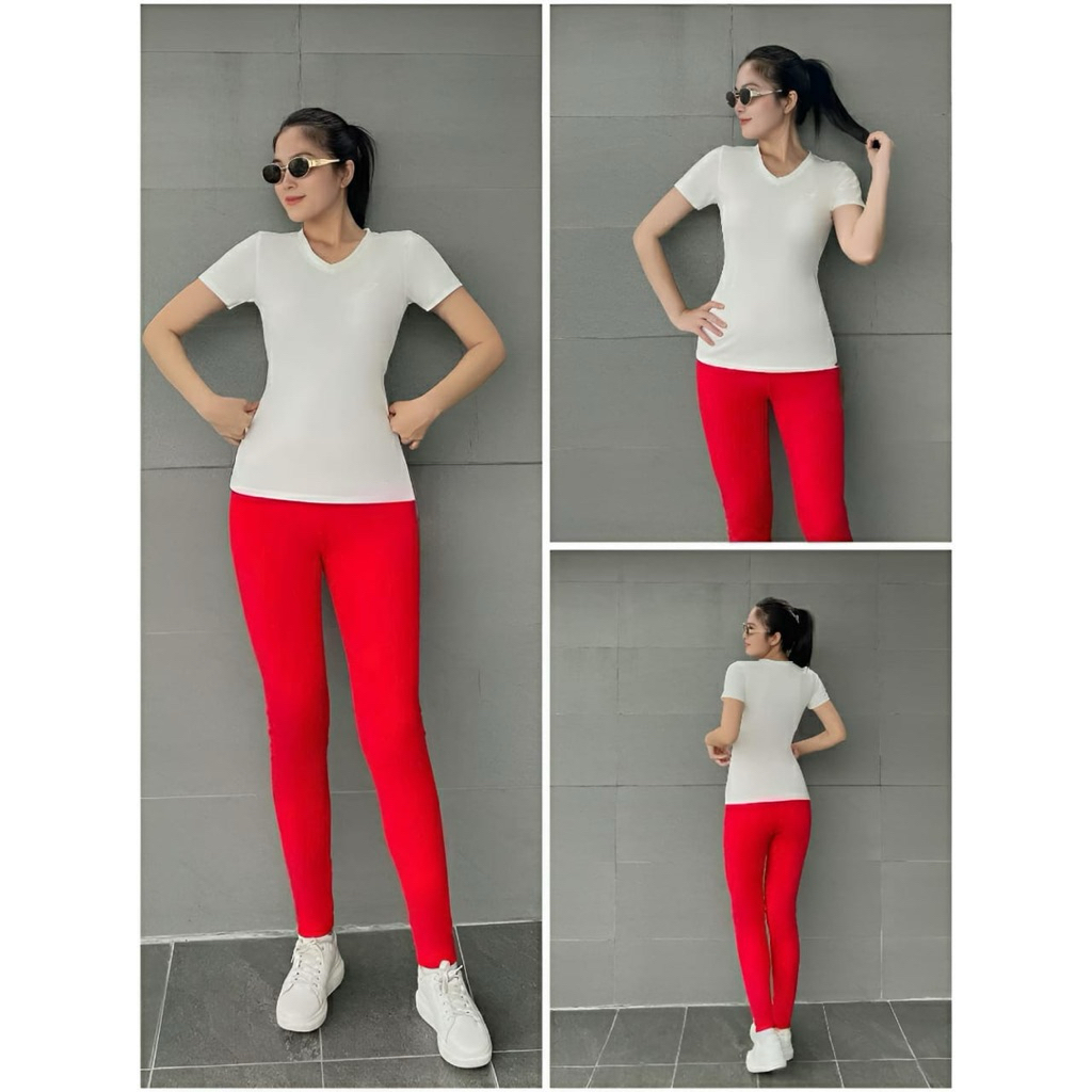 SET BAJU SENAM MERAH PUTIH DIRGAHAYU ZUMBA AEROBIC Setelan Olahraga Baju senam limited merah putih s