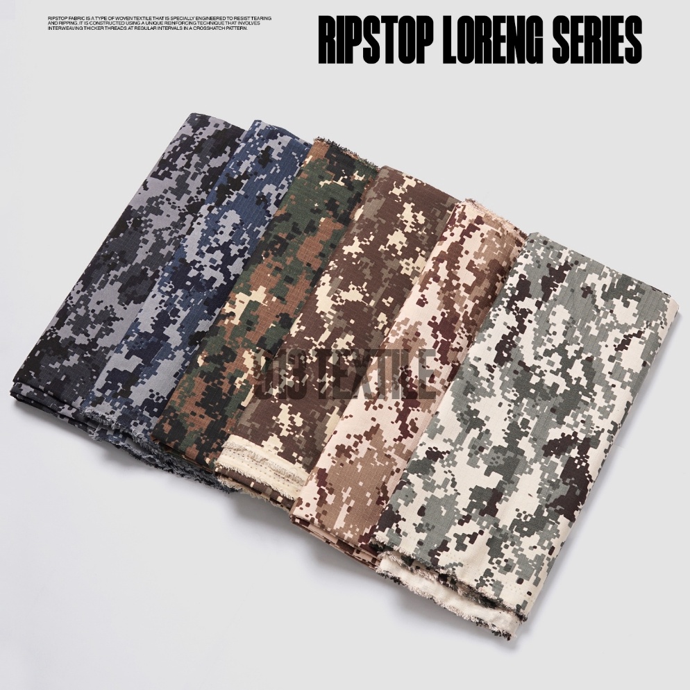 KODE W64X Kain Ripstop Loreng Motif Camo