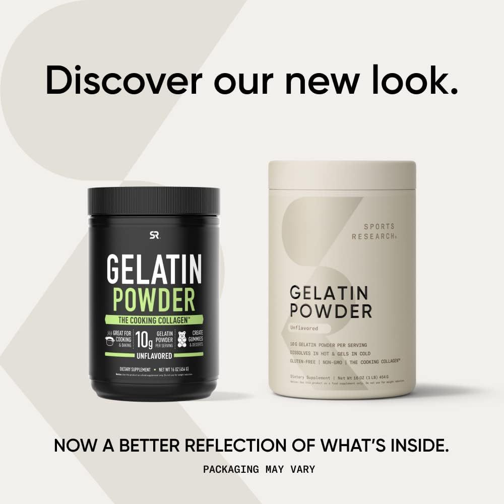 

Sports Research Keto Gelatin Powder - Sourced from Pasture Raised Cows 454gr