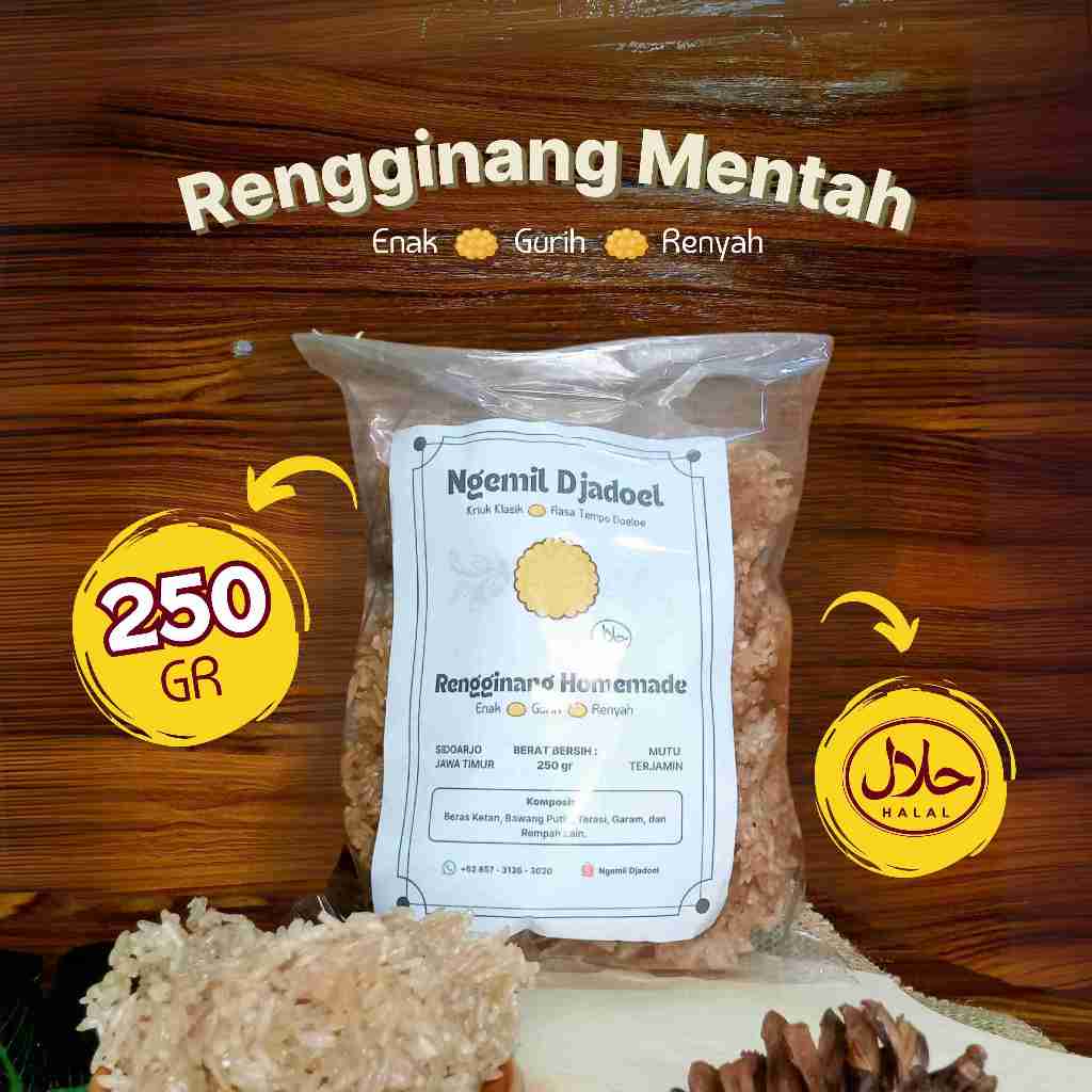 

Rengginang Mentah 250 Gram Homemade Ketan Asli Terasi Udang Gurih Renyah Cemilan Khas Sidoarjo