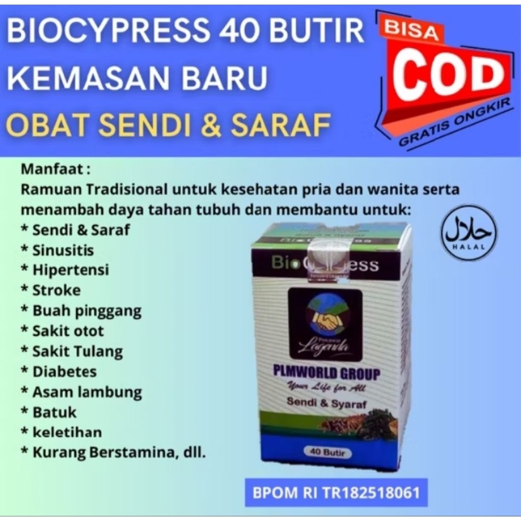 HERBAL Biocypres ORIGINAL PLI isi 40 pil hitam ajaib |  Obat HERBAL solusi Stroke, Asam Urat, Kolest