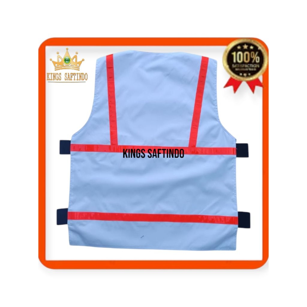 CUSTOM ROMPI SAFETY / ROMPI SAFETY WARNA PUTIH SKOTLIGHT PVC / ROMPI KERJA