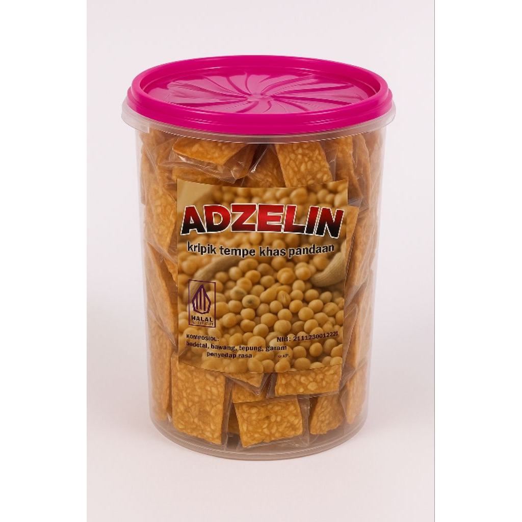 

kripik tempe 1kg dengan kemasan toples