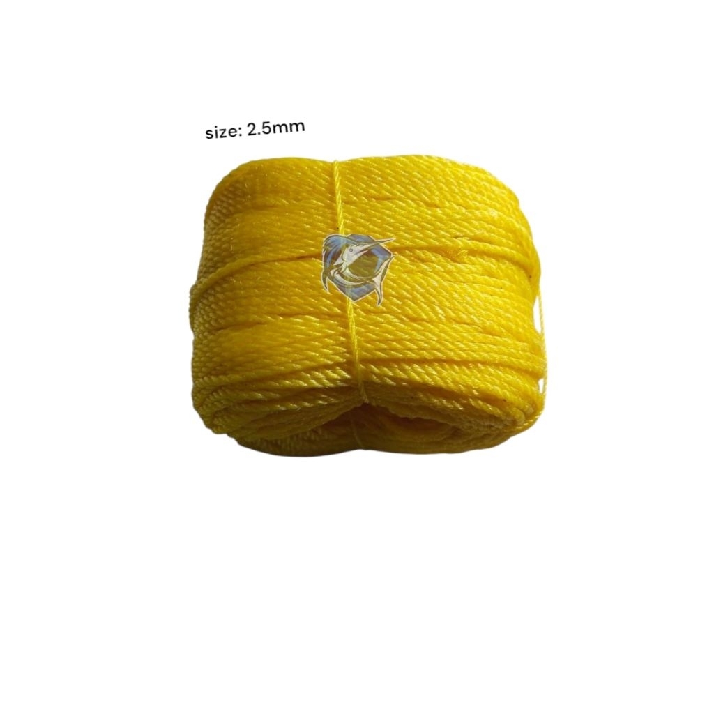 

Tali tambang 2.5mm berat 0.6kg estimasi panjang -/+ 100M