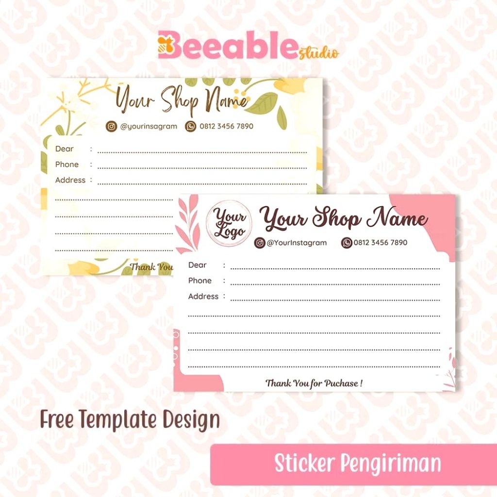 

40 pcs// Stiker Pengiriman Costum Shipping Sticker Label Alamat HR_DESIGN