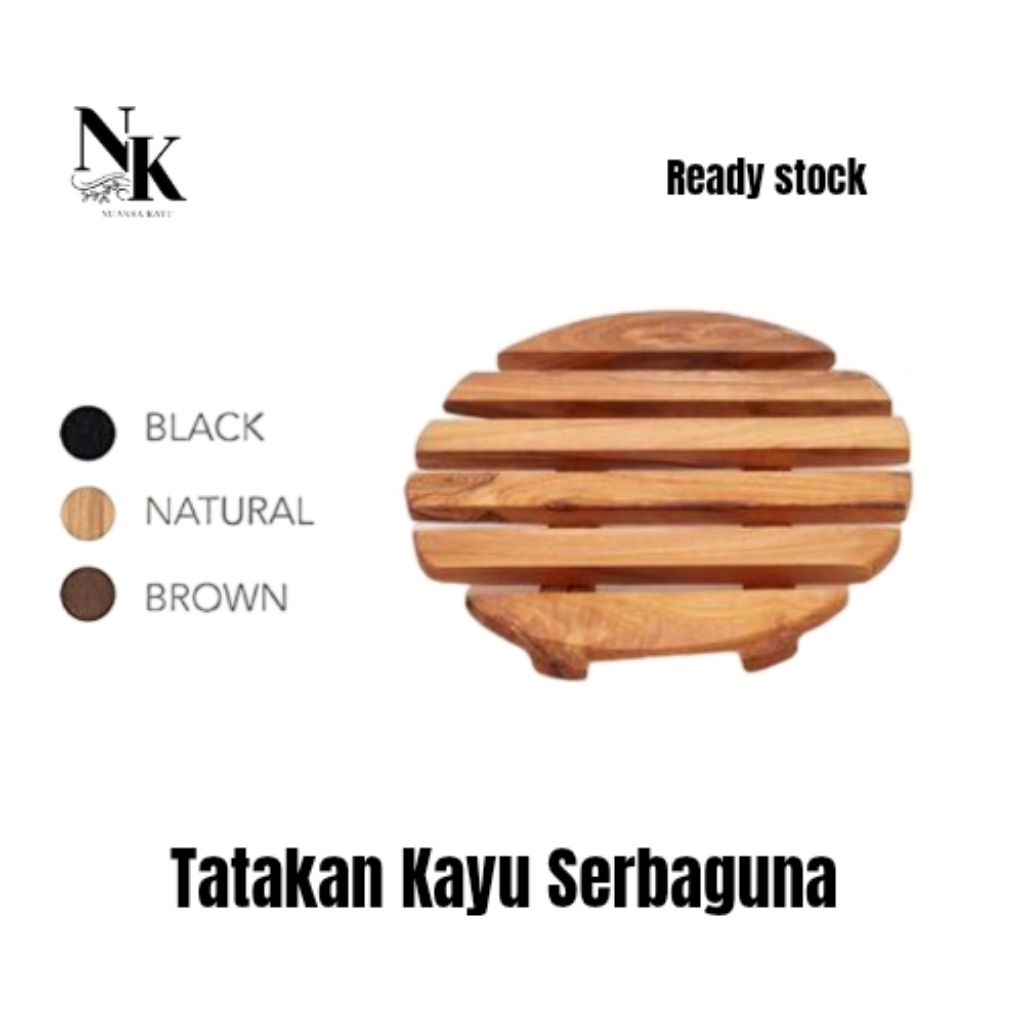 Tatakan Kayu Bulat/ Tatakan Kayu Serbaguna/ Tatakan Panci/ Tatakan Piring