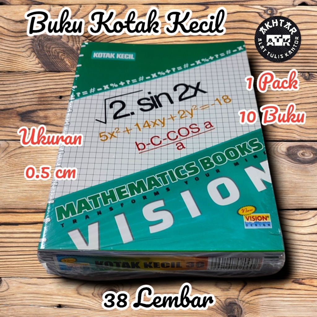 

BUKU TULIS KOTAK VISION KECIL - TANGGUNG - BESAR (1 PACK 10 BUKU)