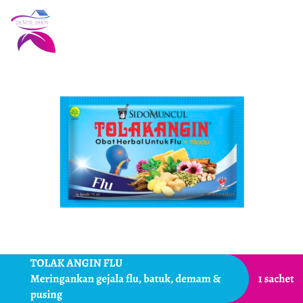 Tolak Angin Flu 1 Sachet / Meringankan Gejala Flu Batuk Demam & Pusing