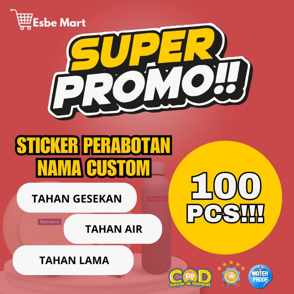 

SUPER PROMO Sticker Custom Perabotan Sticker Custom Nama Timbul UV DTF – 100 Pcs (Piring, Sendok, Garpu) | Premium & Tidak Mudah Lepas