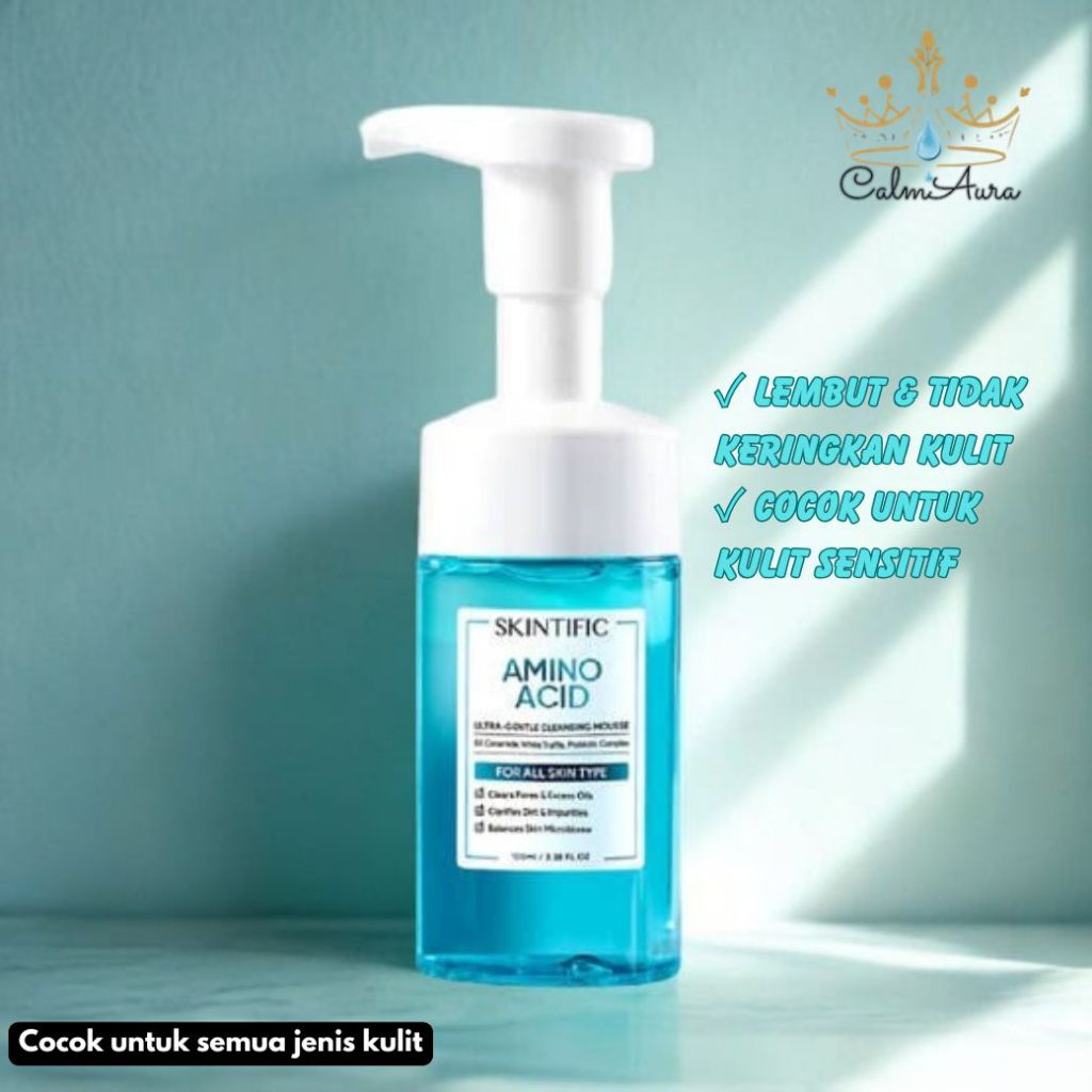 Skintific Amino Acid Gentle Cleansing Mousse 100ml - Sabun Cuci Muka Aman Semua Jenis Kulit