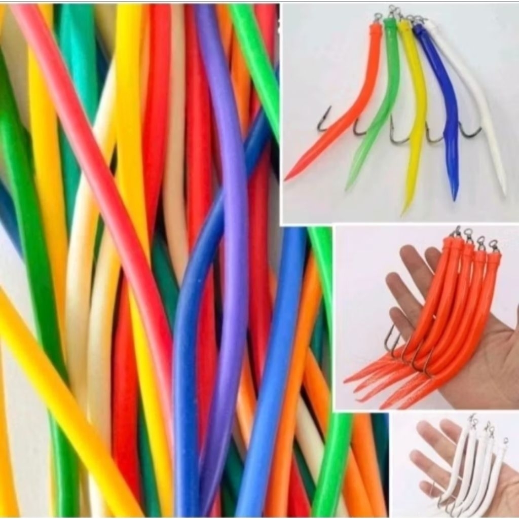 Karet sabiki karet umpan dan selang silikon gid glow In the dark umpan ikan umpan pancing karet untu