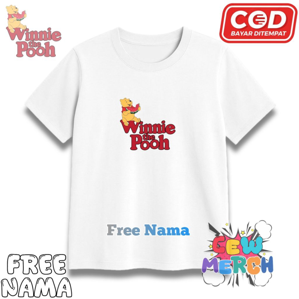 Kaos Anak WINNIE THE POOH - T shit anak WINNIE THE POOH - Kaos Anak Free Nama