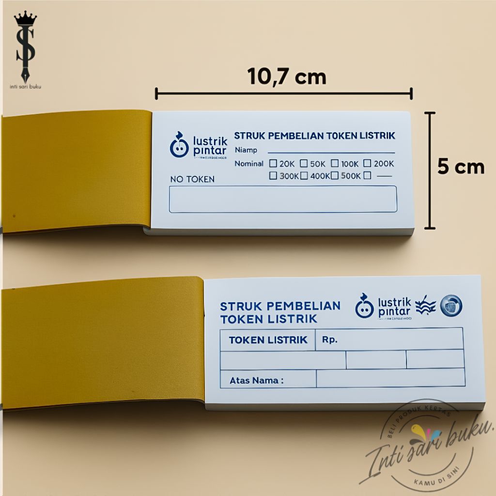 (Isi 100 Lembar) Struk Token Listrik Struk Pembelian Token Listrik Nota Token Listrik