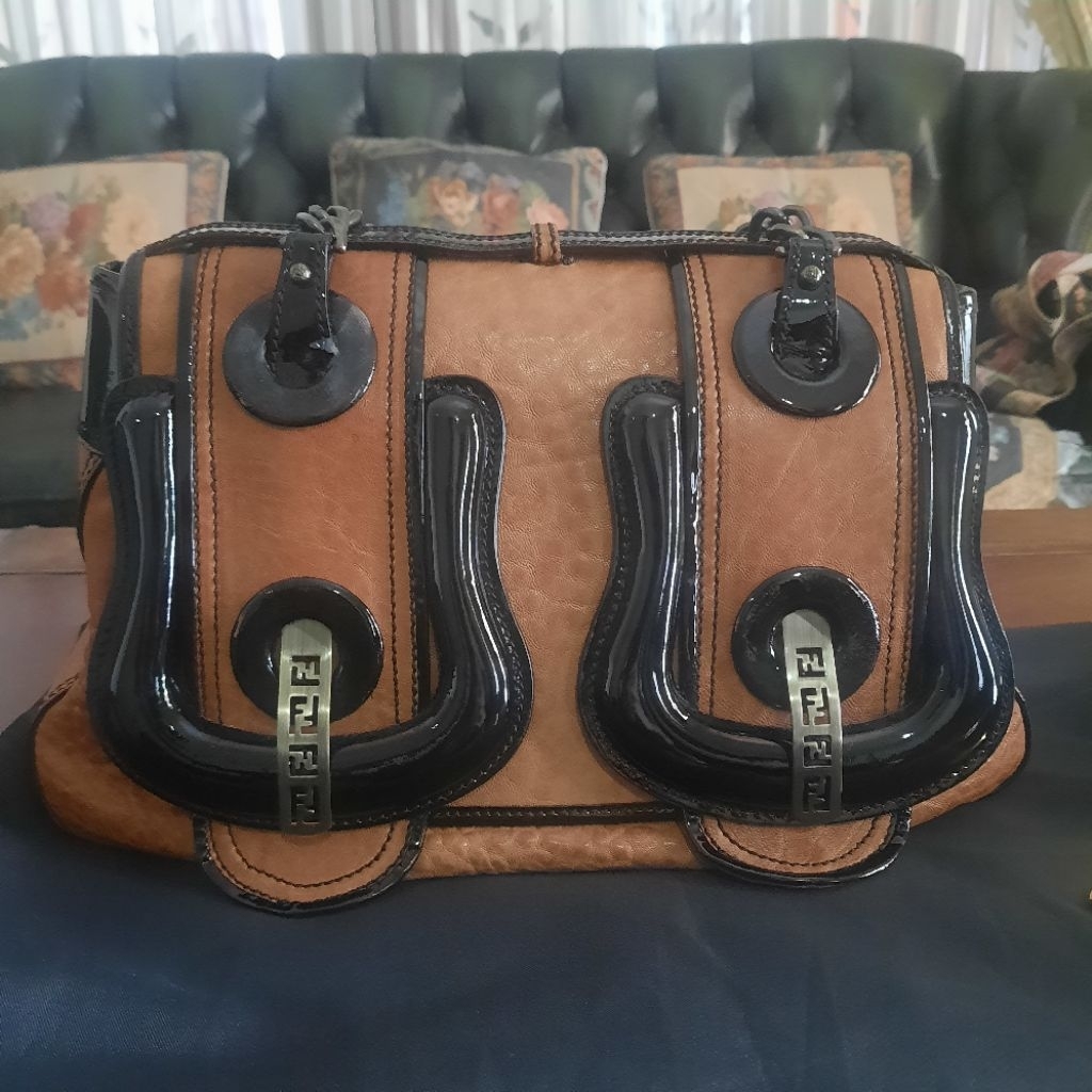 Tas Fendi Bag Leather Handbag Brown Second (Asli)