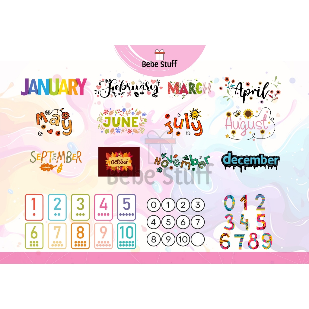 

Stiker Nama Bulan Kalender / Stiker Scrapbook / Stiker Journaling / Stiker Buku / Stiker Lucu