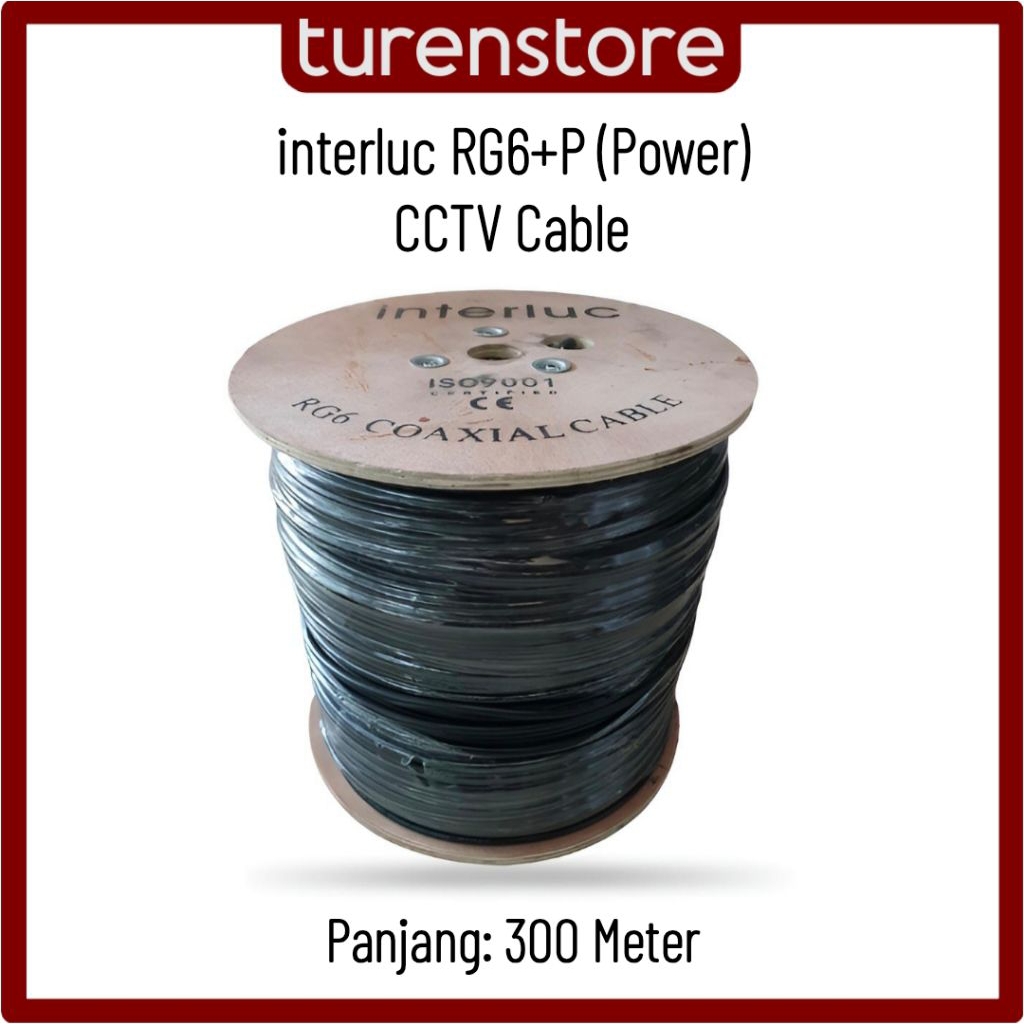 interluc RG6+Power Juniper kabel CCTV 1Roll 300M Coaxial Cable RG6 Power 300 Meter