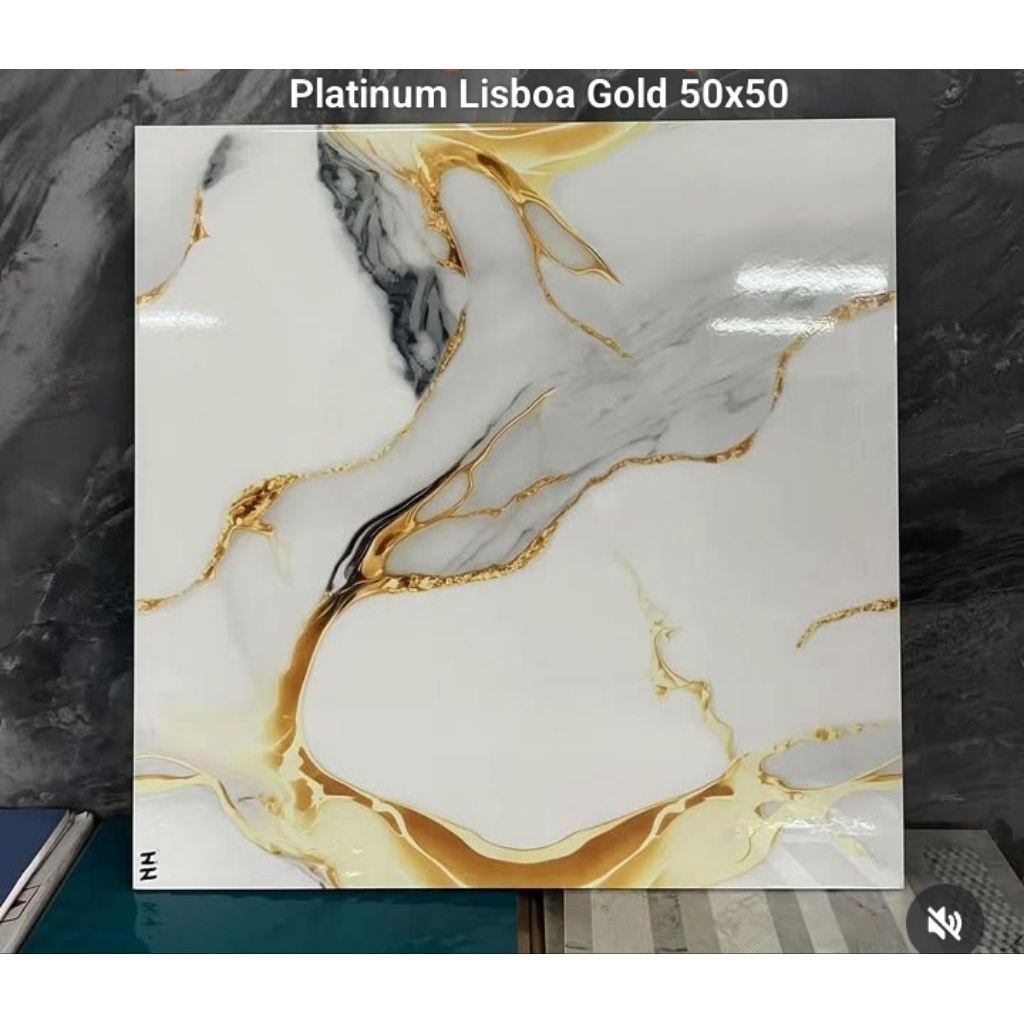 Keramik 50x50 Lantai Putih Glossy Motif