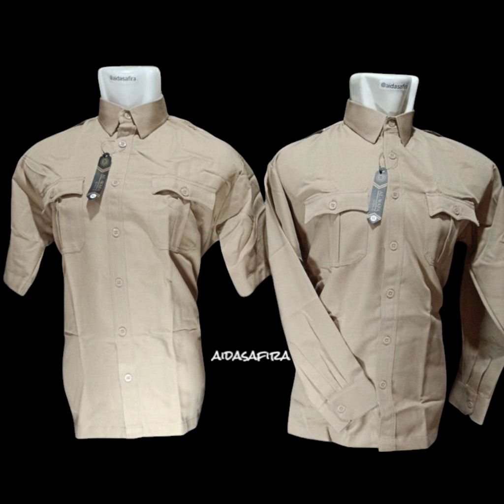 (AL-WAFA GOLD) BAJU PRAMUKA SNI LAKI LAKI TANGAN PANJANG/BAJU PRAMUKA TANGAN PENDEK AL-WAFA SNI/BAJU