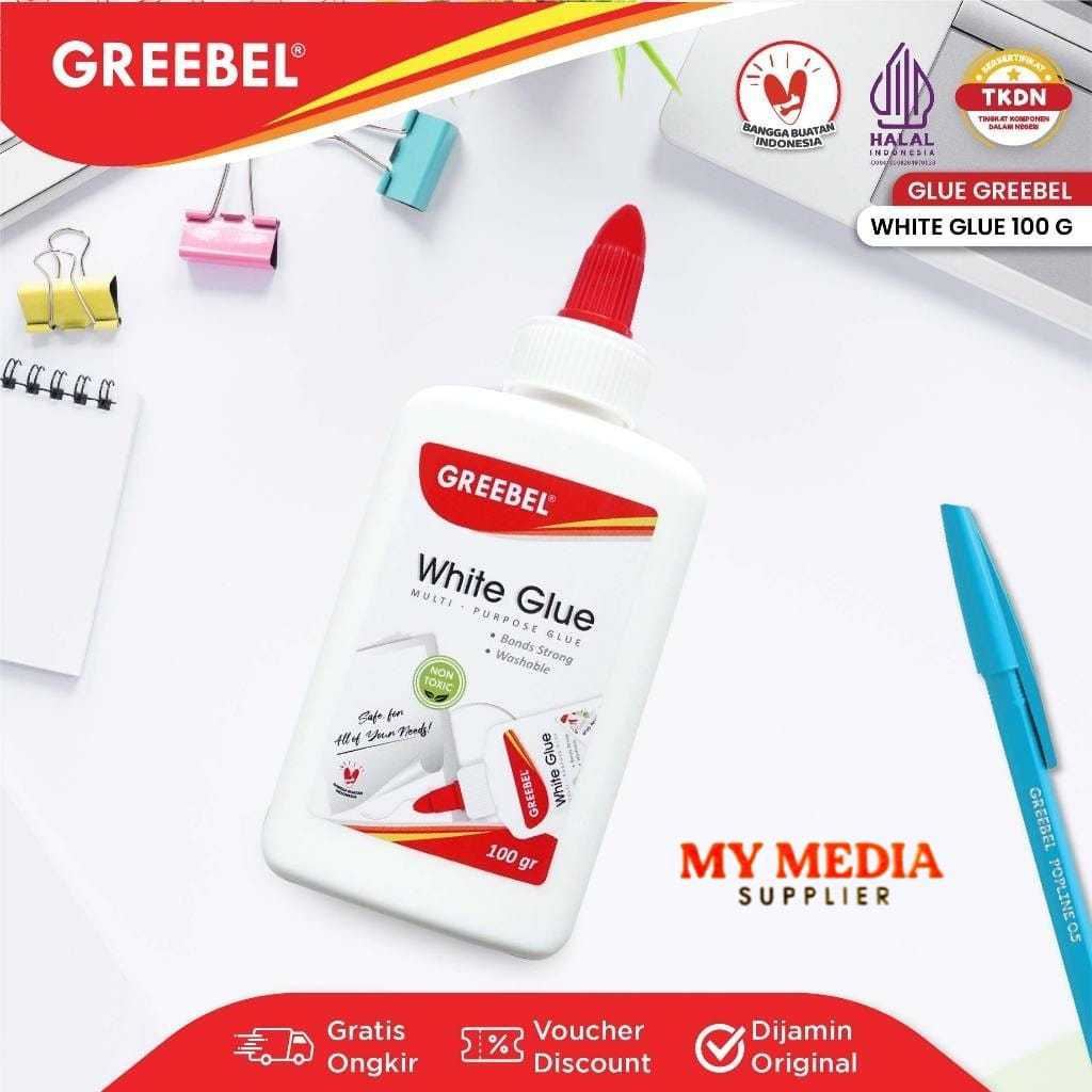 

GREEBEL WHITE GLUE 100 GR LEM PUTIH PEREKAT TERLARIS 1PCS