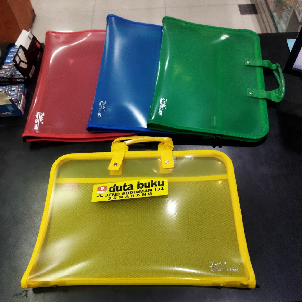 

Tas Map Dokumen Zipper File Resleting Jinjing Ukuran Folio Topla 1928 Warna