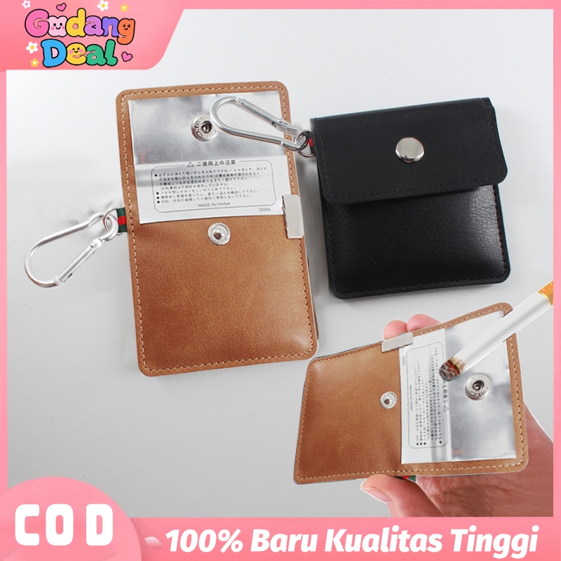 Asbak Outdoor Portable Anti Bocor Asbak Kantong Mini PU Leather Travel Unik Jepang