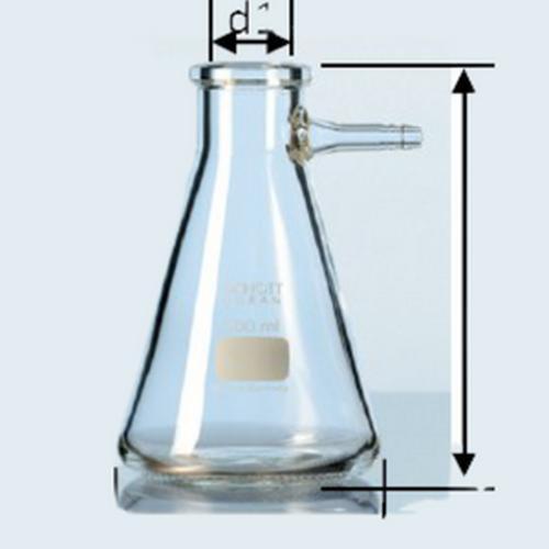 FILTERING FLASK 2000mL Erlenmeyer Shape Borosilicate Glass. DURAN / Duran Filtering Flask