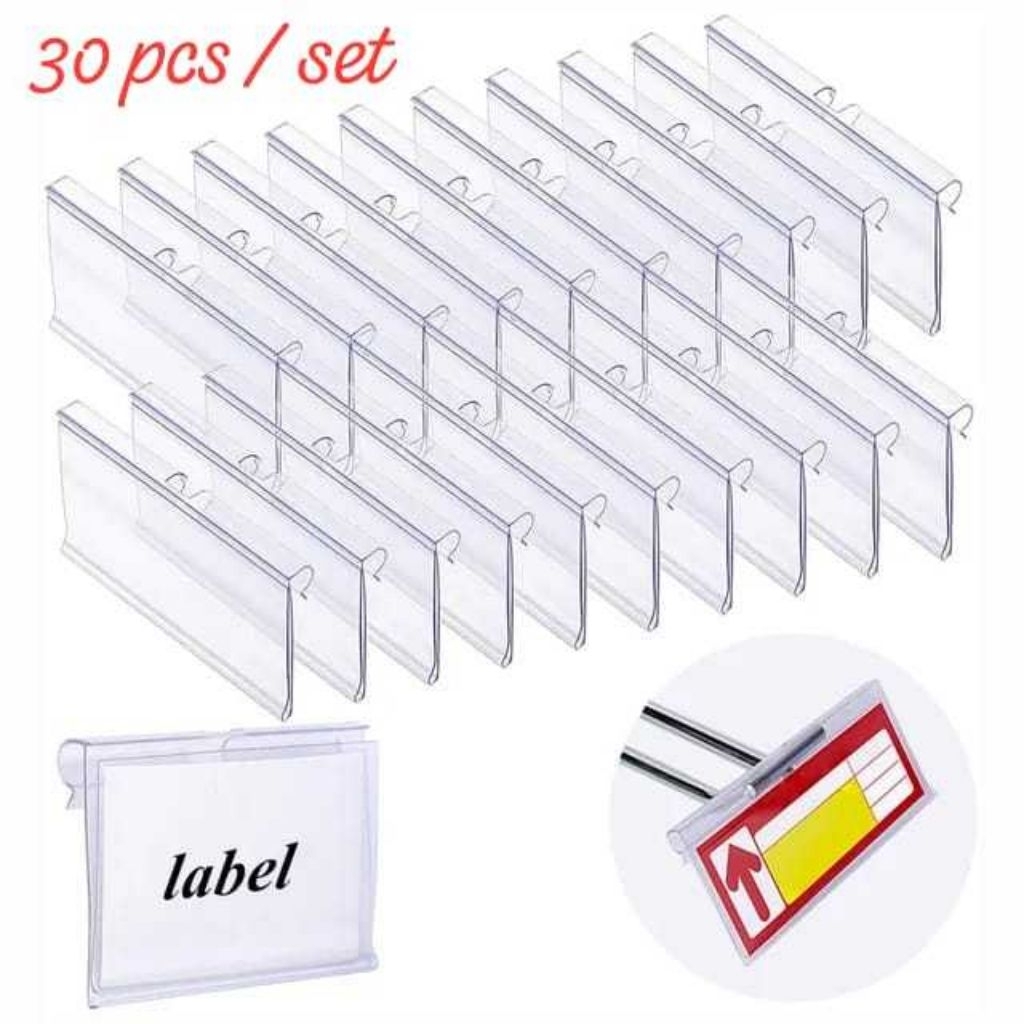 

30pcs Gantungan Label Harga Serbaguna – Rak Etalase & Display