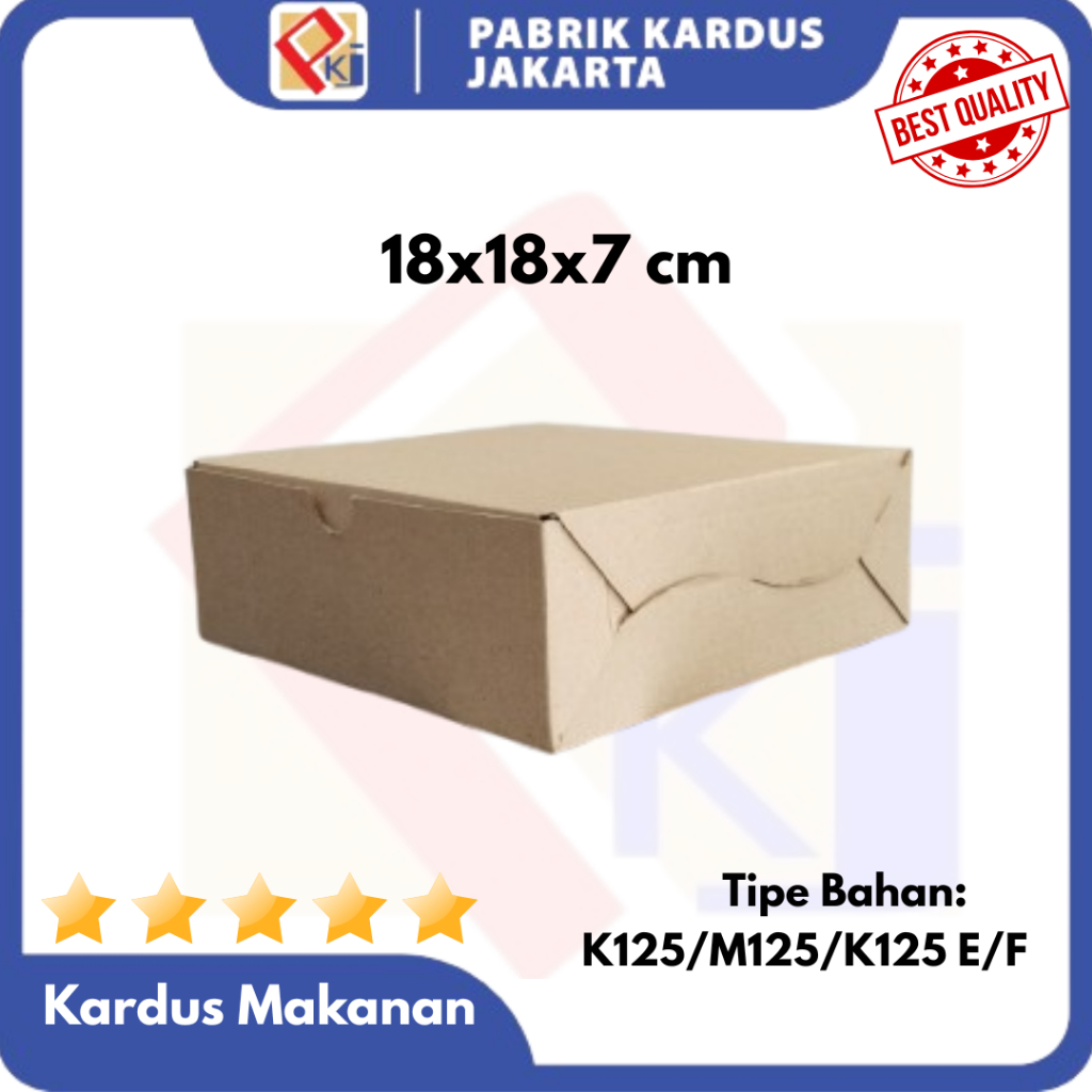 

KARDUS MAKANAN POLOS DIECUT UKURAN 18x18x7 cm (10 PCS)