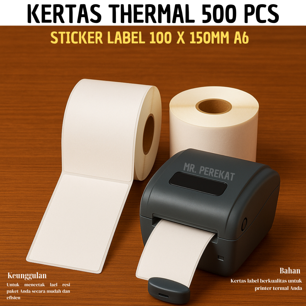 

Kertas Thermal Sticker 100mm x 150mm A6 500 PCS Sudah ada Perekat Stiker Kualitas Blue Print - Label Termal Stiker Ukuran A6 10 x 15cm Kualitas Blue Print Anti Air - Kertas Resi Termal Stiker Ukuran 100 mm x 150 mm