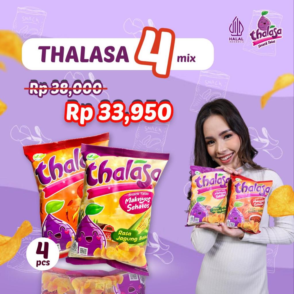

[Thalasa Snack X Lady Nayoan] Bundle 4 Mix - Thalasa 55gr Keripik Ubi Talas