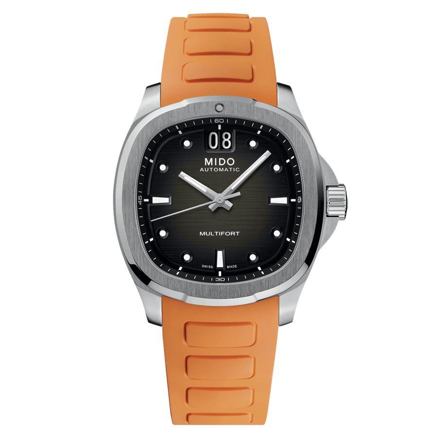 Jam Tangan Pria MIDO M049.526.17.081.00 Multifort TV BigDate Orange Rubber Original Resmi