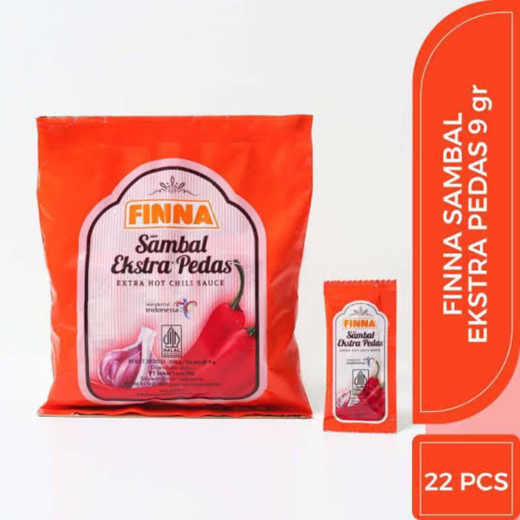 

FINNA Sambal Extra Pedas Kemasan Sachet (Isi 22 @ 9gr)