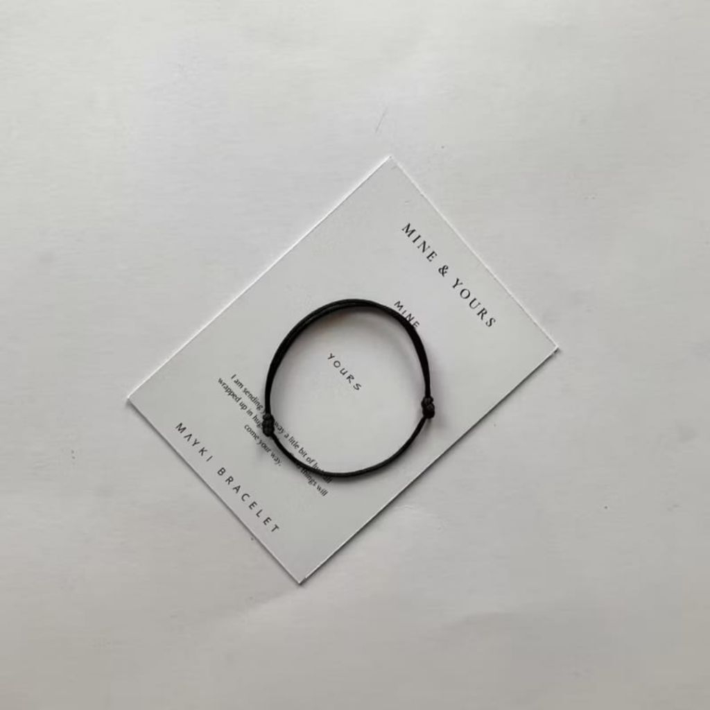 Gelang Couple Aesthetic Polos Tali Hitam Korea Untuk Sahabat Bestie Pasangan