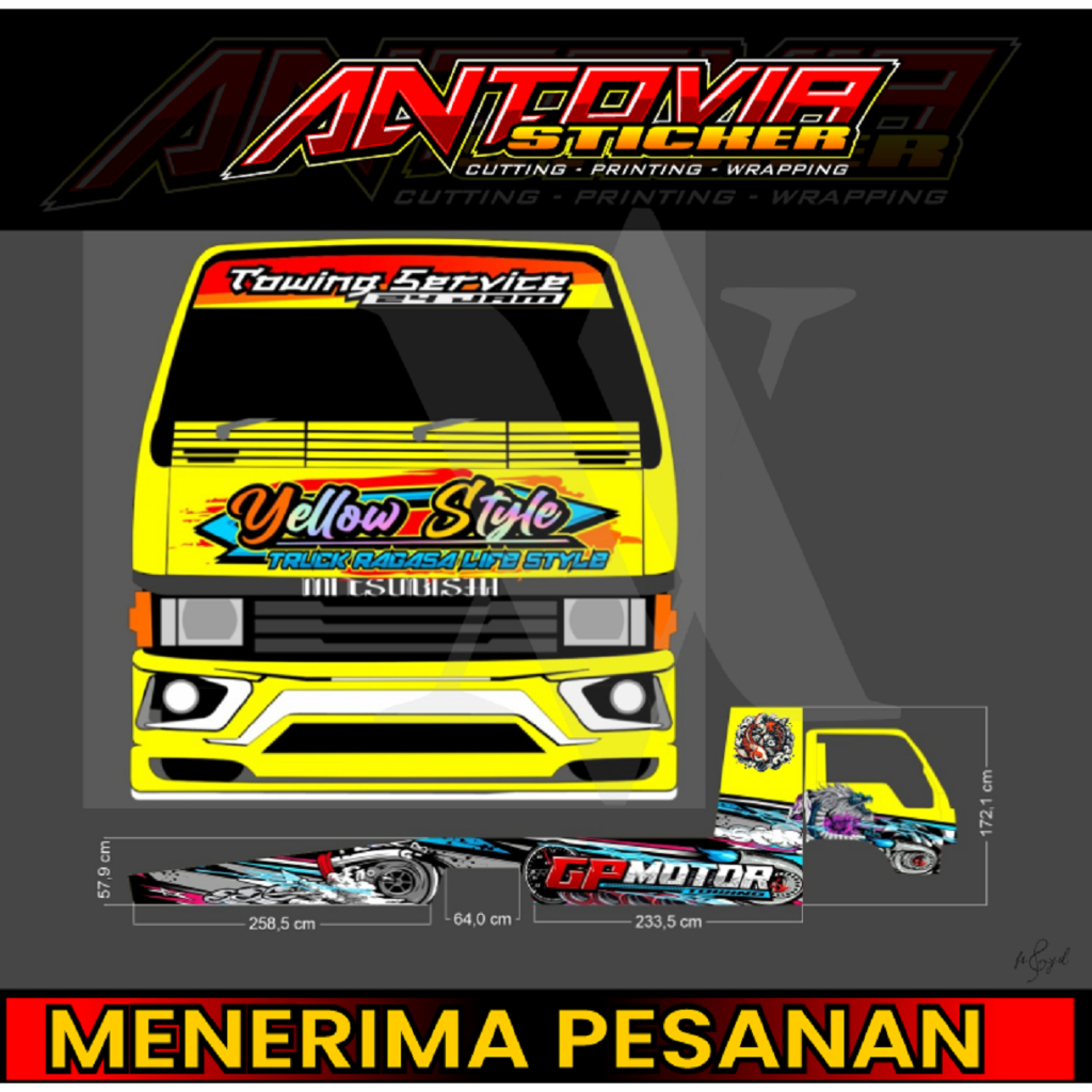 STIKER KABIN DEPAN TRUK RAGASA / STICKER KABIN TOWING BISA CUSTOM