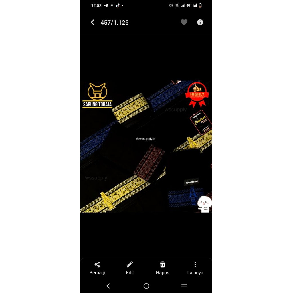 SARUNG HITAM, SARUNG HITAM BORDIR TORAJA, SARUNG HITAM, SARUNG HITAM MERK CENDADA, SARUNG TORAJA MUR