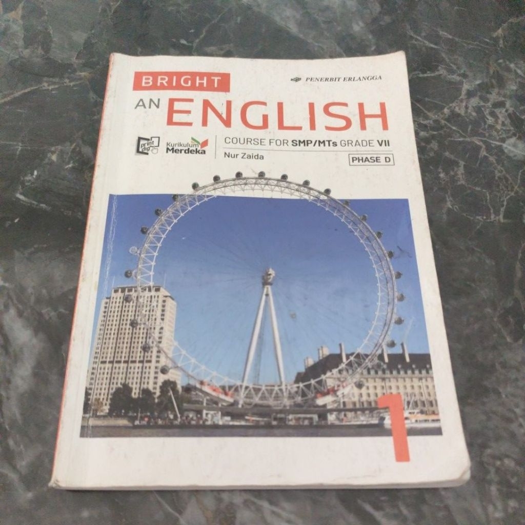 Buku Pelajaran Sekolah Kelas 7, SMP 1, An English, Matematika, Mahir Bahasa Indonesia Kurikulum Erla