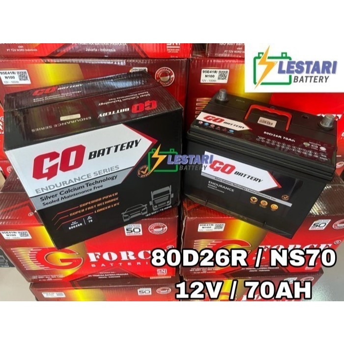 Aki Kering Go Battery 80D26R / 95D26R NS70
