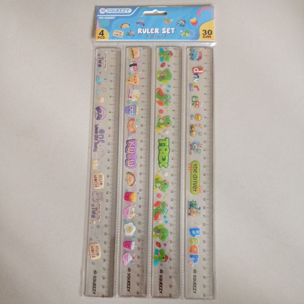 

Penggaris / Mistar Set 30 cm plastik